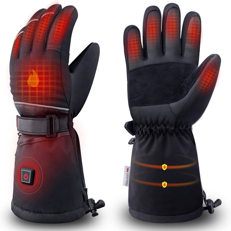 Wasserdichte Heiz handschuhe für Outdoor Wandern, Skifahren, Camping, Wandern, Motorrad fahren, 3-Gang-Thermostat, Winter