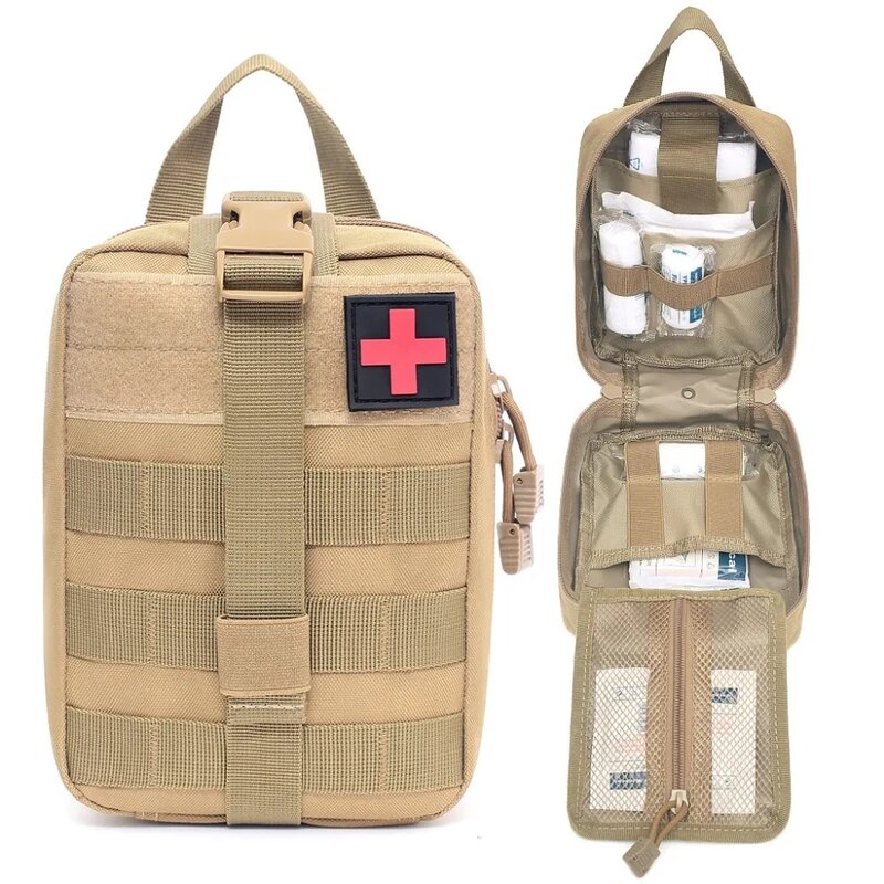 กระเป๋าคาดเอวฉุกเฉินสำหรับเอาตัวรอดกลางแจ้งอุปกรณ์การล่าสัตว์ทหารกระเป๋าทางการแพทย์ kotak p3k
