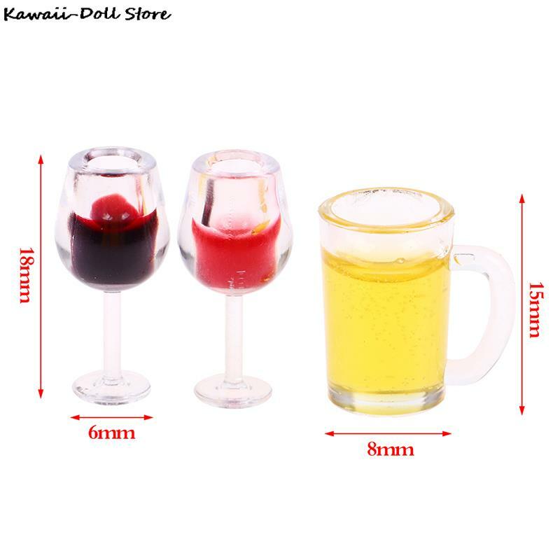 Mini tasse à vin rouge en verre pour maison de poupée 1:12, modèle pour OB11 BJD, accessoires de décoration de Restaurant