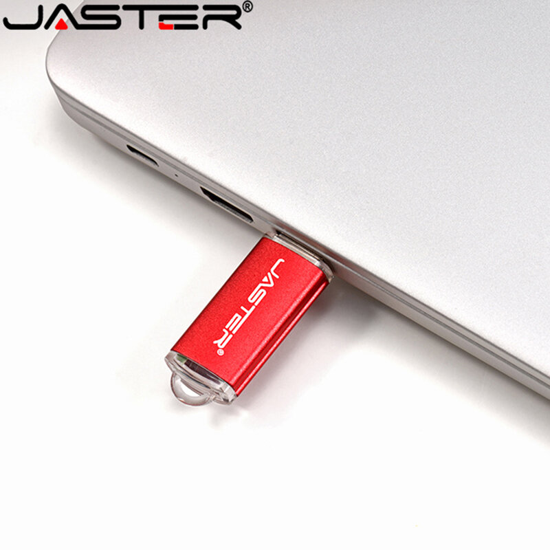 JASTER New USB 2.0 Flash Drive 64GB With Key Chain 32GB pen drive 16GB 8GB 4GB Memory stick 9 Colors Creative U disk for Laptop