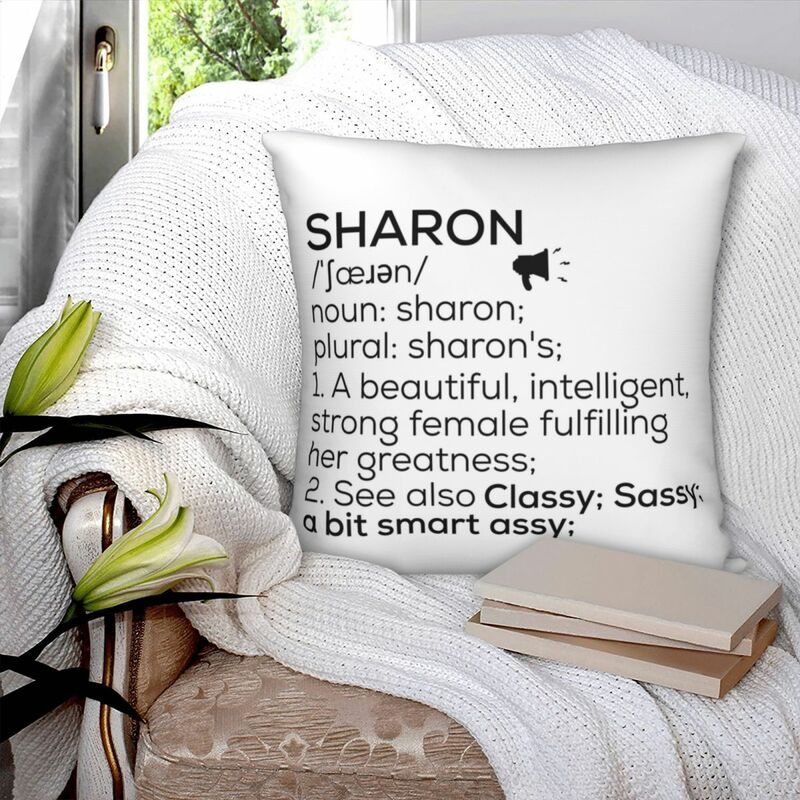 Sharon Nama Definisi Sarung Bantal Poliester Linen Beludru Dicetak Zip Dekorasi Sarung Bantal Sofa Sarung Bantal 18"