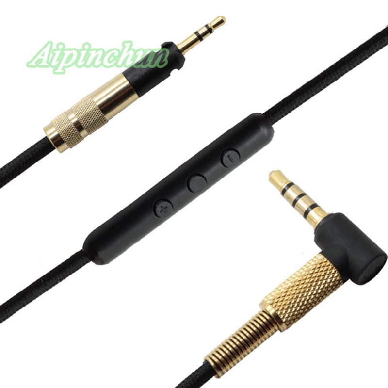 Aipinchun 3,5mm bis 2,5mm Ersatz Audio versilbert Headset-Kabel mit Mikrofon für Sennheiser Kopfhörer HD598 HD595 HD558 HD518