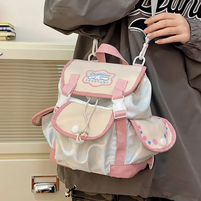 Sanrio กระเป๋าสะพายข้างสำหรับเด็ก, กระเป๋าสะพายไหล่เด็กน้ำหนักเบากระเป๋าสะพายไหล่เดียวลายการ์ตูน Cinnamoroll