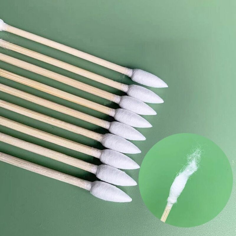 Cotton fioc a doppia punta in cotone naturale doppie punte di precisione bastone di bambù usa e getta che pulisce le aree strette strumento di pulizia