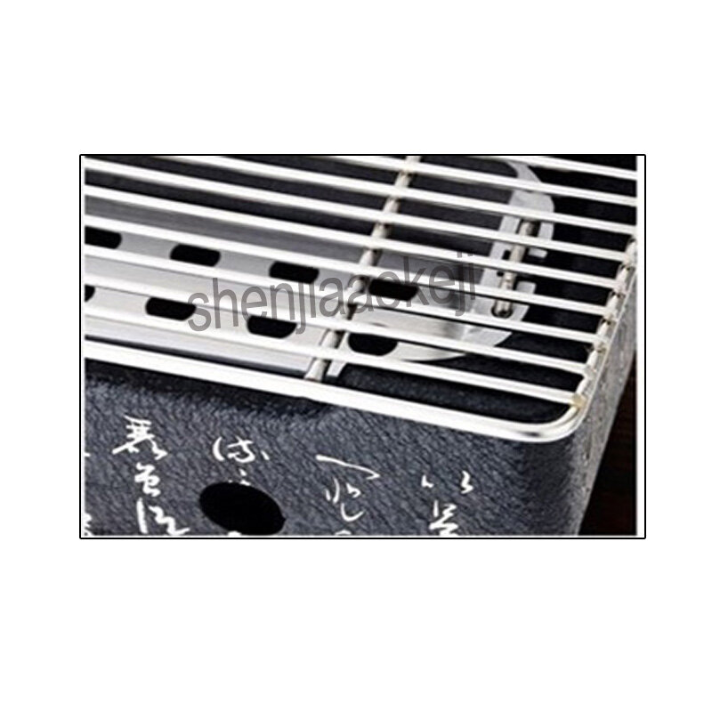 Griglia per Barbecue da tavolo con forno a carbone in acciaio inossidabile fornello da forno per Barbecue di tipo giapponese con tappetino in legno