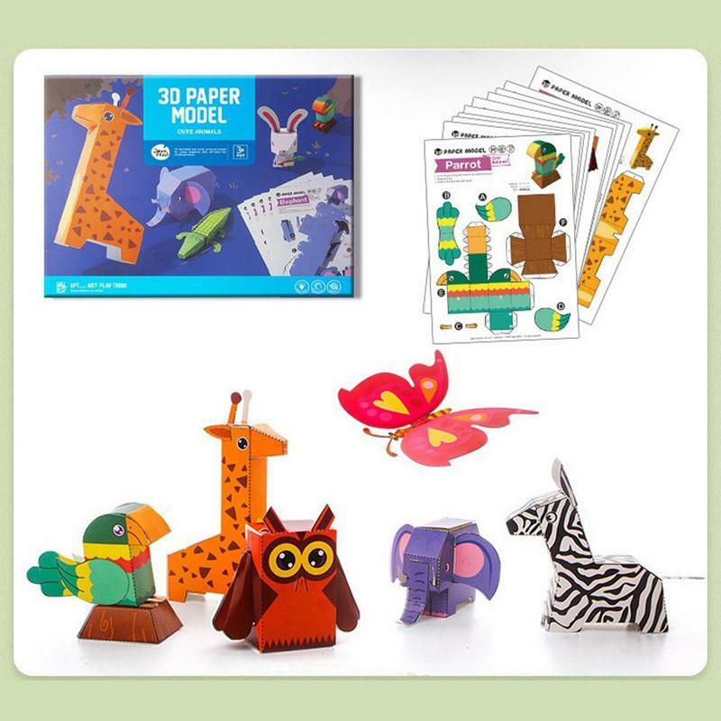 Kit de papier artisanal pliable 3D pour enfant, jouet éducatif pour l'apprentissage de la fabrication et du pliage à la main