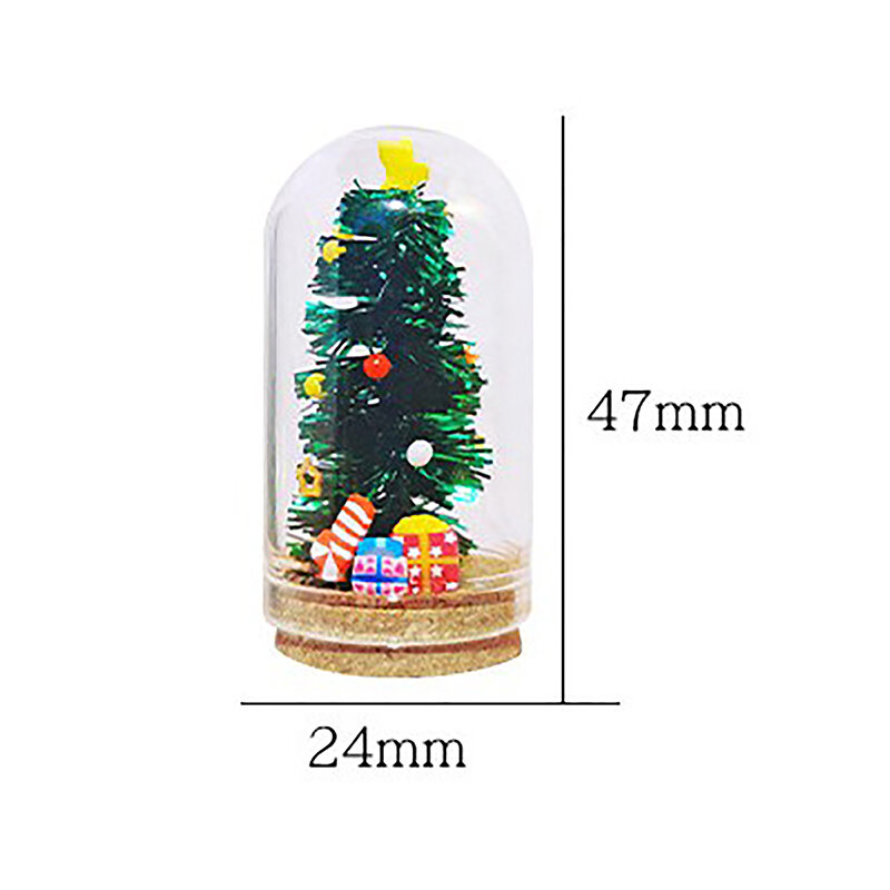 1:12 rumah boneka aksesoris miniatur mainan dekorasi pohon Natal hadiah ornamen kaca Model dekorasi rumah boneka
