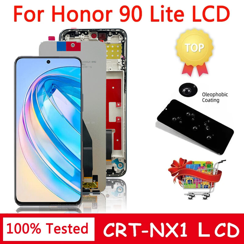 Test 6.7 ''per Huawei Honor 90 Lite CRT-NX1 Display LCD Touch Screen Digitizer Assembly per Honor90 Lite 90 Lite LCD Frame