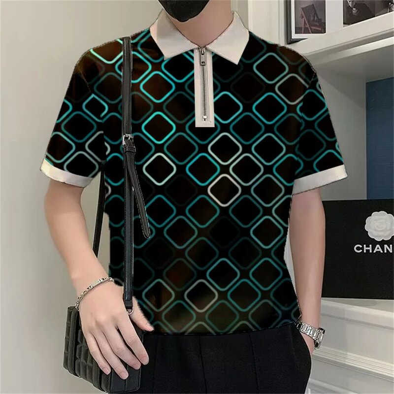Fashion Men Polo New 3d Printed Premium Patterns Casual Street Polo Clothing Summer Short Sleeve Top Mam Loose Plus Size Blouse