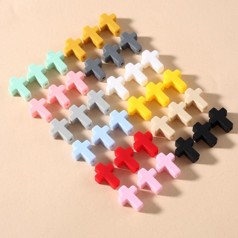 10 sztuk 13x17mm kolorowy kulki silikonowe gryzak dla dzieci do pielęgnacji zabawka ząbkowanie robienia naszyjnik DIY łańcuszka smoczek z klipsem