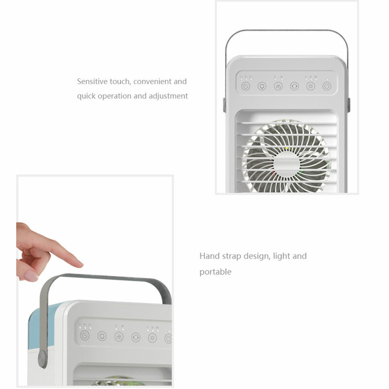 Portable Air Conditioner Fan Adjustable Multi-Levels Humidifier for Outdoor Travelling Vacation