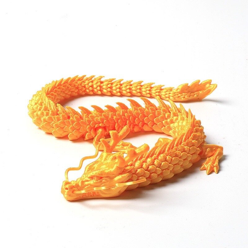 3D Impresso Dragão Chinês, Shenlong Artesanato Brinquedo Ornamental, Modelo Comum Móvel, Decoração de Escritório, Decoração Presentes, 60 cm, 45 cm, 30cm