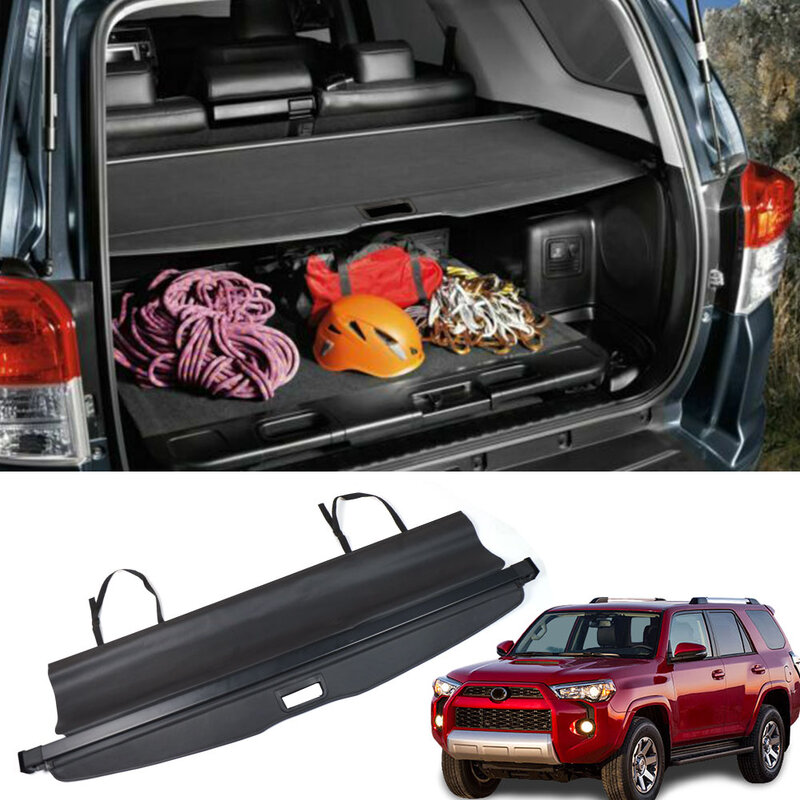 Tampa de carga retrátil para Toyota 4Runner 2010-2020, Cortina de tronco do carro, Decoração Interior do carro