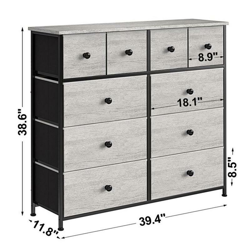 Шкаф-органайзер REAHOME, 10 ящиков, стальная рама, для спальни, темно-серого цвета