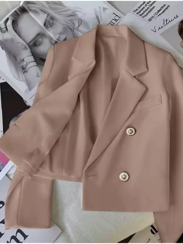 Damskie blezery koreańska wersja Slim Fit modne garnitury kurtki z długim rękawem dla kobiet biuro oficjalne płaszcze casualowe odzieżowe