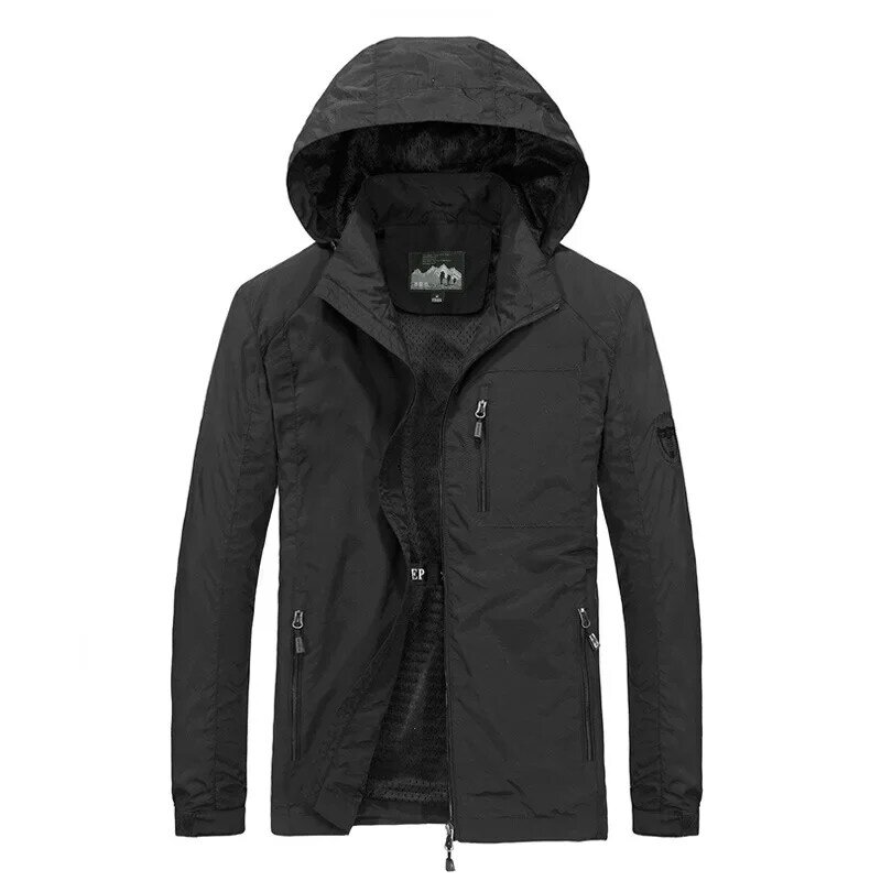 Veste Coupe-Vent à Capuche Imperméable pour Homme, Manteau Décontracté, Style Militaire, Collection Automne 2023