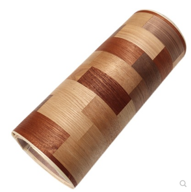 Folheado de madeira natural, Série de design de emenda, 5 cores, comprimento 2,5 m largura, 400mm Tkick 0,25mm