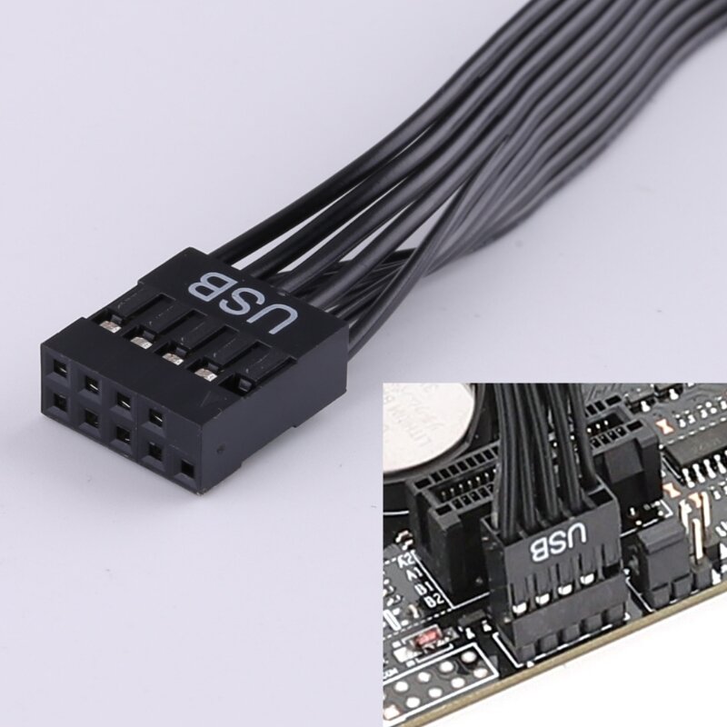 Szybki przedłużacz USB 2.0 9Pin Port męski na żeński do płyty głównej komputera (20cm/30cm/50cm) Y3ND