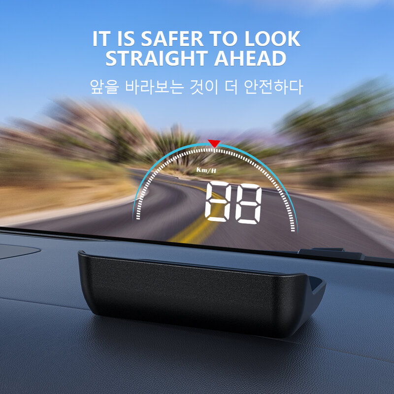 WIIYII – système d'avertissement de survitesse M8 HUD, affichage tête haute pour voiture, OBD2 II EUOBD, pare-brise de projecteur, alarme de tension électronique