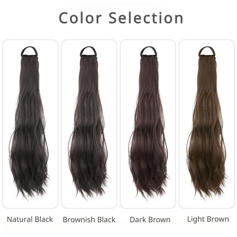 Синтетический пушистый длинный кудрявый хвост, Высокоэластичный парик с боковыми волосами, натуральная коса, цельный хвост для женщин, для ежедневного использования