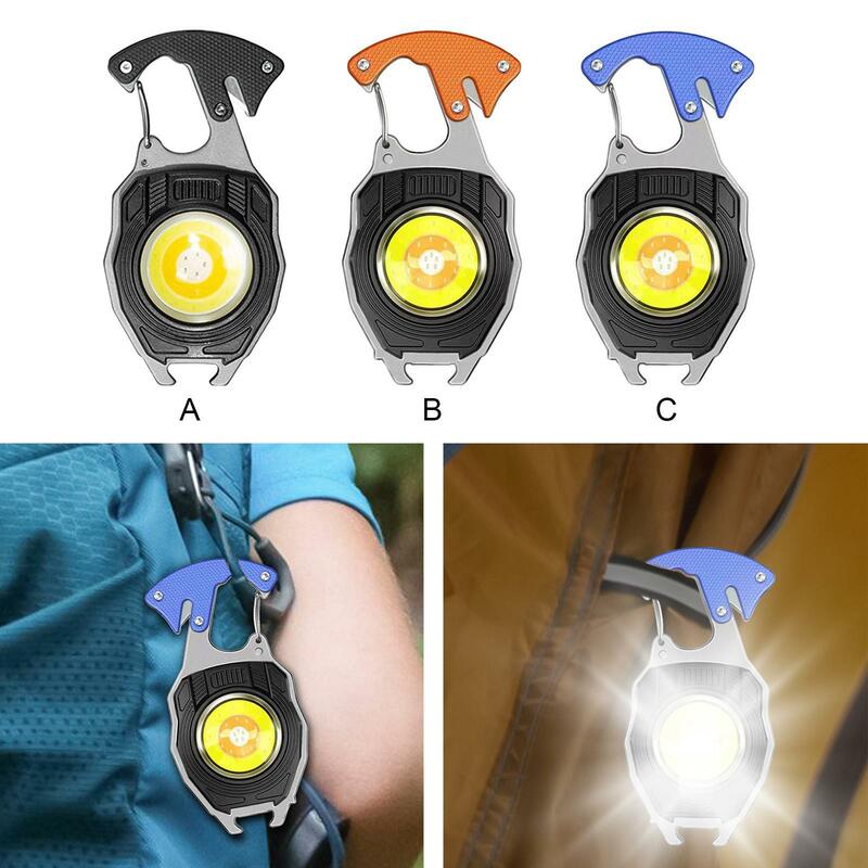 Mini Keychain Flashlight Magnetic with Whistle Pocket Light Work Light Torch