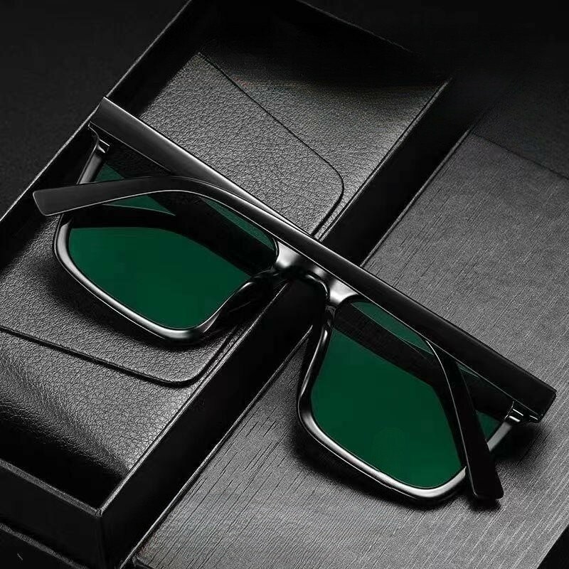 Солнечные очки в стиле ретро UV400 для мужчин и женщин, крутые солнцезащитные аксессуары в большой квадратной оправе, с защитой от ультрафиолета, черные