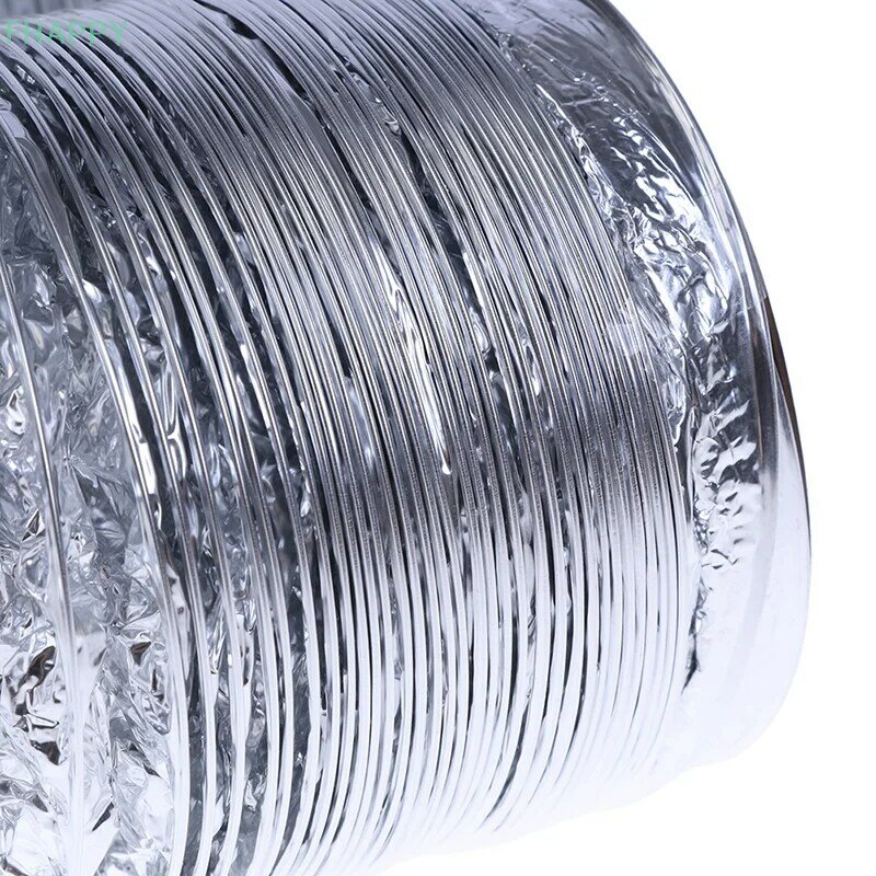 Pipa Ventilator aluminium 4 inci, selang ventilasi udara saluran pembuangan fleksibel 1.5M