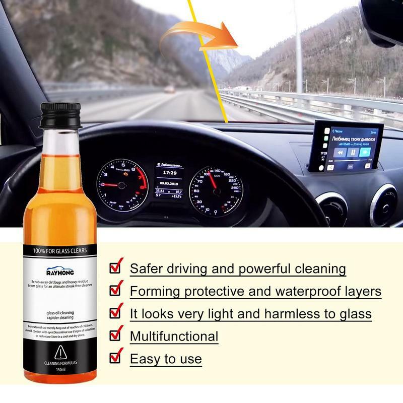Water Spot Remover For Cars Glass 150ml Auto Glass Cleaner Glass Oil Film Remover Polish And Restore Automotive Glass Restore