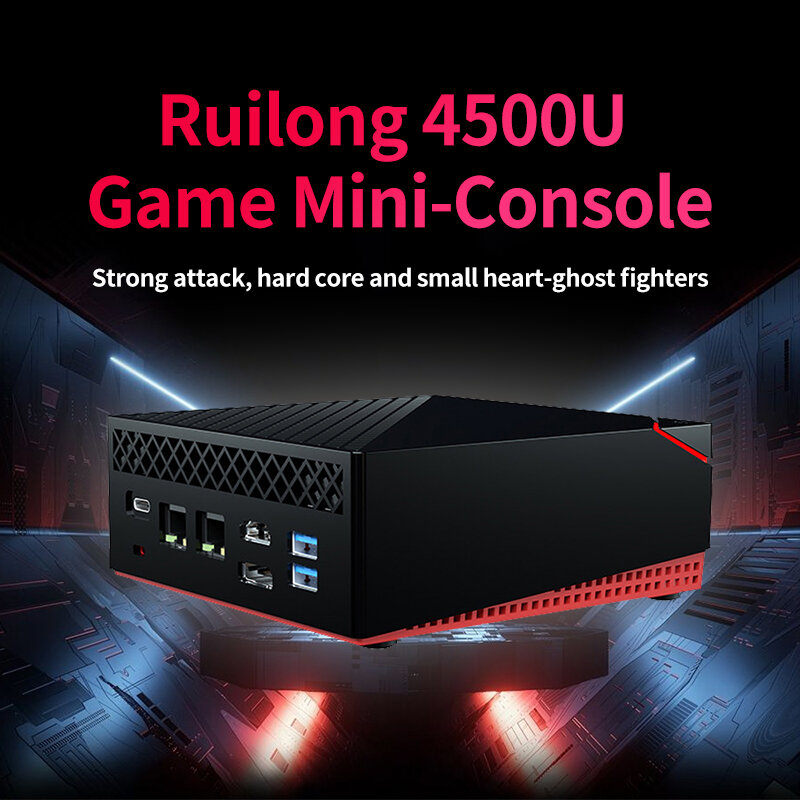 Giochi per ufficio e casa miniPC minicomputer AMD Raelon 54500U 8G 256G mini-computer desktop ad alte prestazioni a doppia porta piccolo host