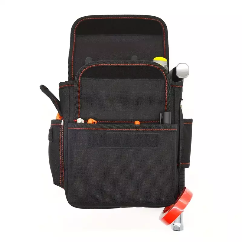 حقيبة أدوات للخدمة الشاقة ، قماش أكسفورد ، جيوب متعددة ، تخزين رأسي للكهربائيين ، النجارين ، مشبك على الحزام ، حقيبة حقيبة عمل