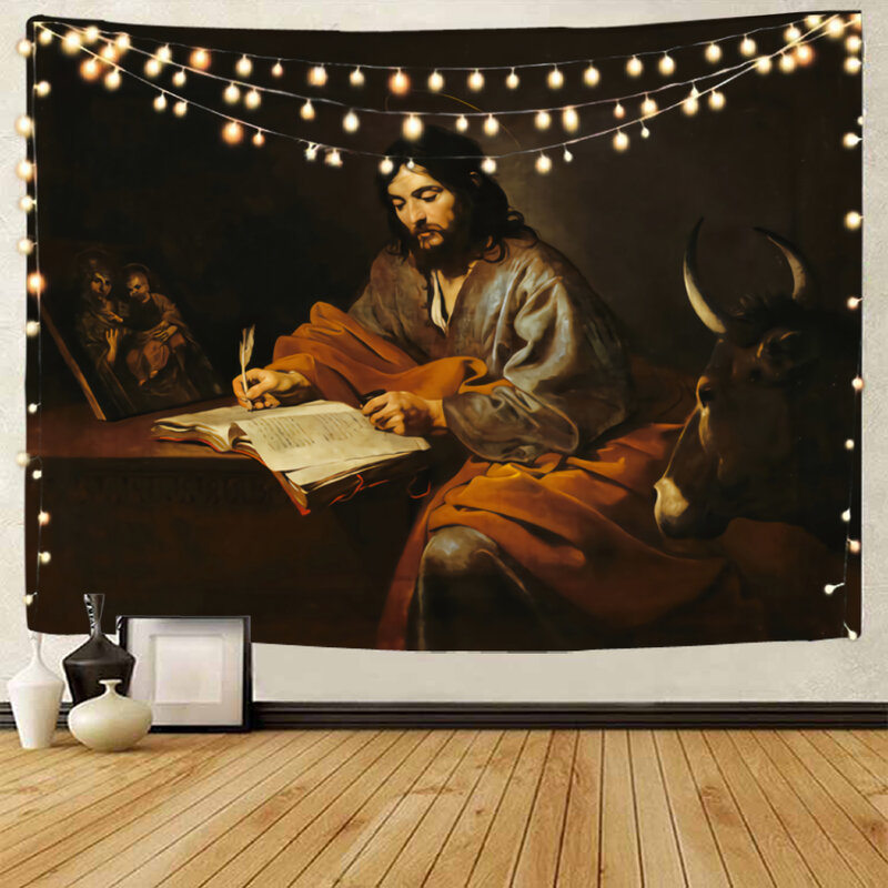 Malarstwo klasyczne, dekoracja do tła misyjny Jesus, gobelin, dekoracja do tła odkupienia jezusem chrystusem, gobelin