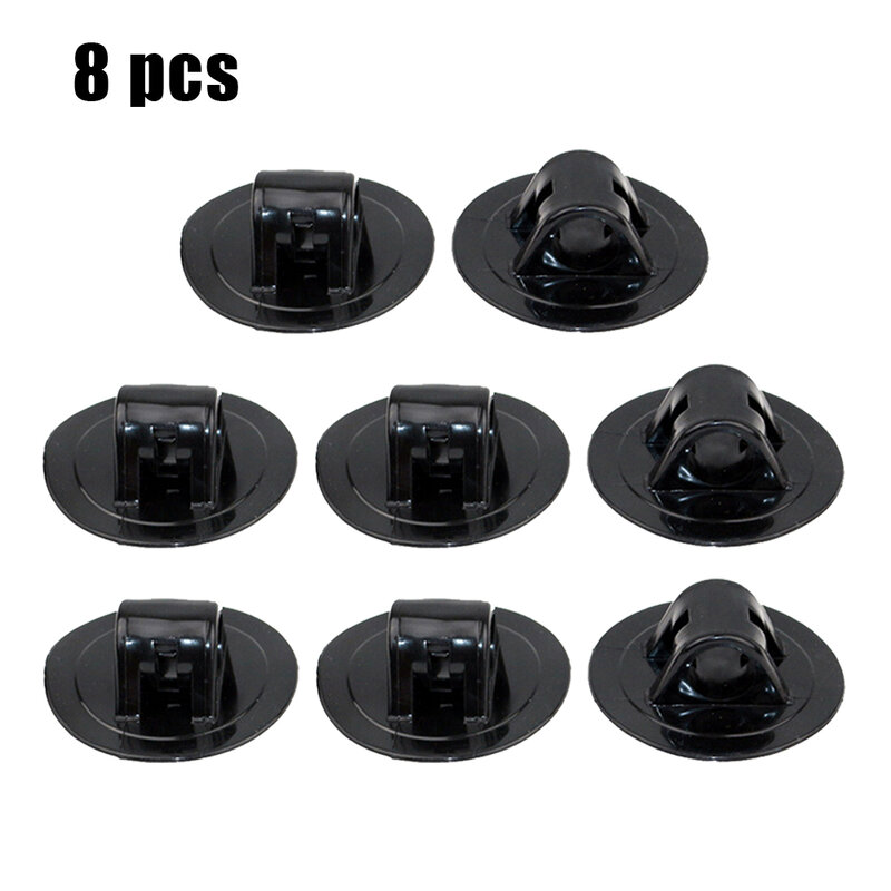 Rope Buckle Engine Mount Hole Diameter 0.7\'\' 8pcs Base Diameter 3.0\'\' Black Boat Fitings Outdoors Durable High Qulity