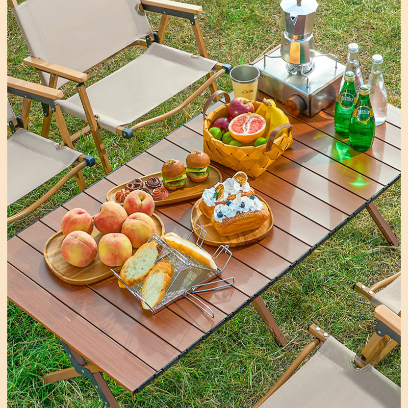 Tavolo pieghevole leggero da esterno tavolo da campeggio con rotolo di uova tavolo pieghevole portatile scrivania da Picnic per caffè borsa portaoggetti gratuita