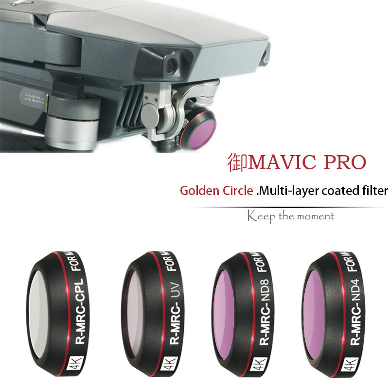 Accesorios para Dron DJI Malic Pro, filtro ND, atenuación CPL, polarización UV, cubierta protectora del oscilador de polarización con círculo rojo