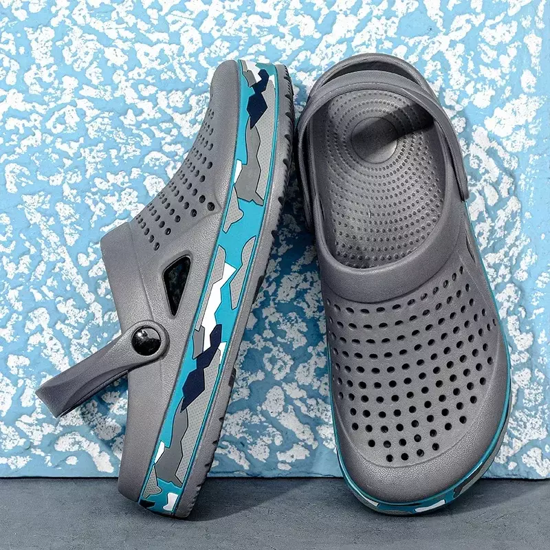 Gorąca wyprzedaż marki chodaki męskie sandały obuwie codzienne EVA lekkie sandały Unisex kolorowe buty na letnie plażowe Zapatos