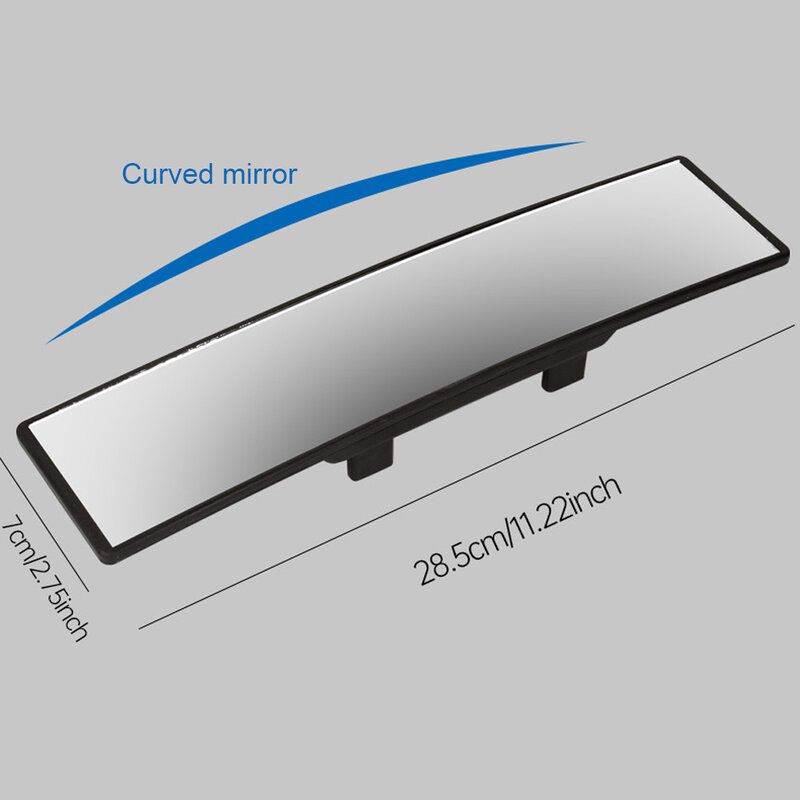 285mm Wide Convex Curve Panoramic Mirror Rubber Clip Anti Glare Interior Anti Glare Rearview Mirror Panoramic Rear View Mirror
