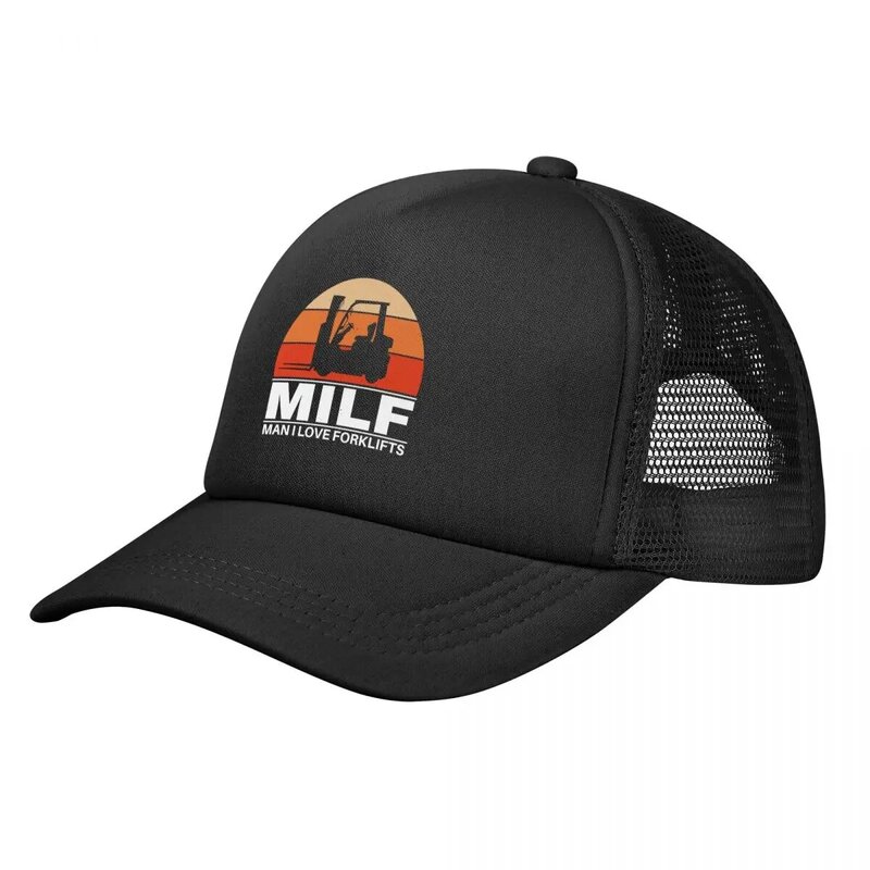MILF Man I Love หมวกเบสบอล, หมวกตาข่าย unisex แฟชั่นหมวกกันแดดได้รับการรับรองย้อนยุค
