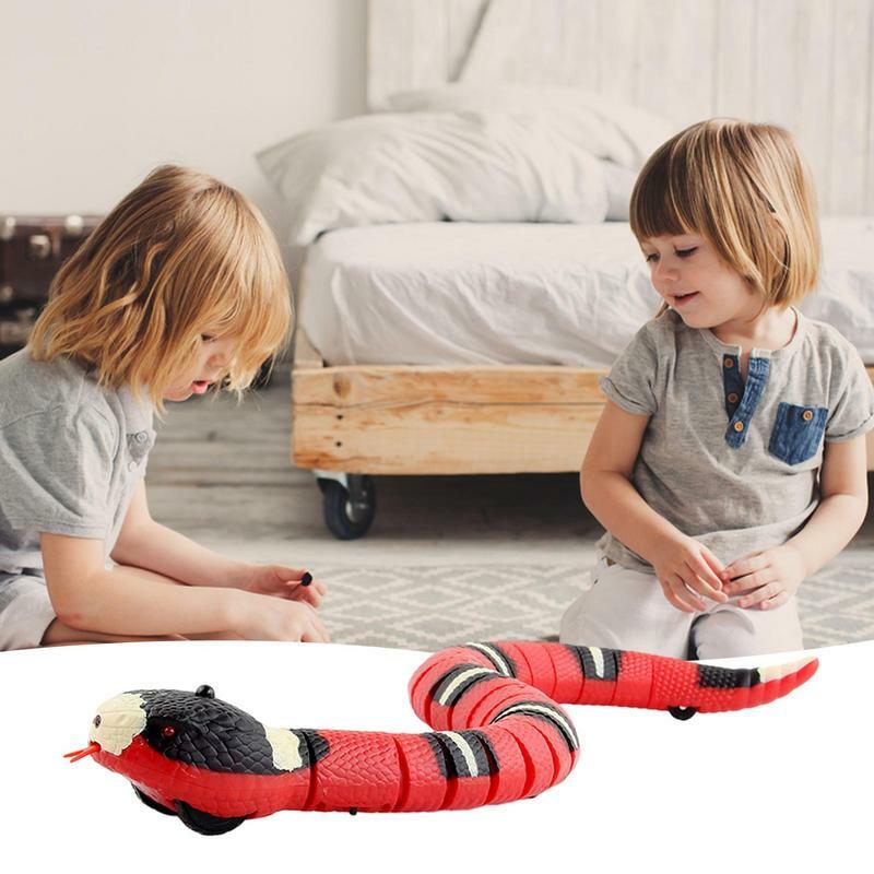 Smart Sensing Snake Electric RC Simulation Snake Rechargeable Realistic Effect Interactive Toys For Cats USB Charging Toy