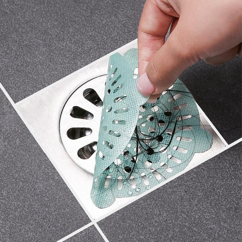 Disposable Drain Filter Paper Shower Drain Kitchen Sink Sewer Filter Outlet Filter Sticker Household Filtering Tools