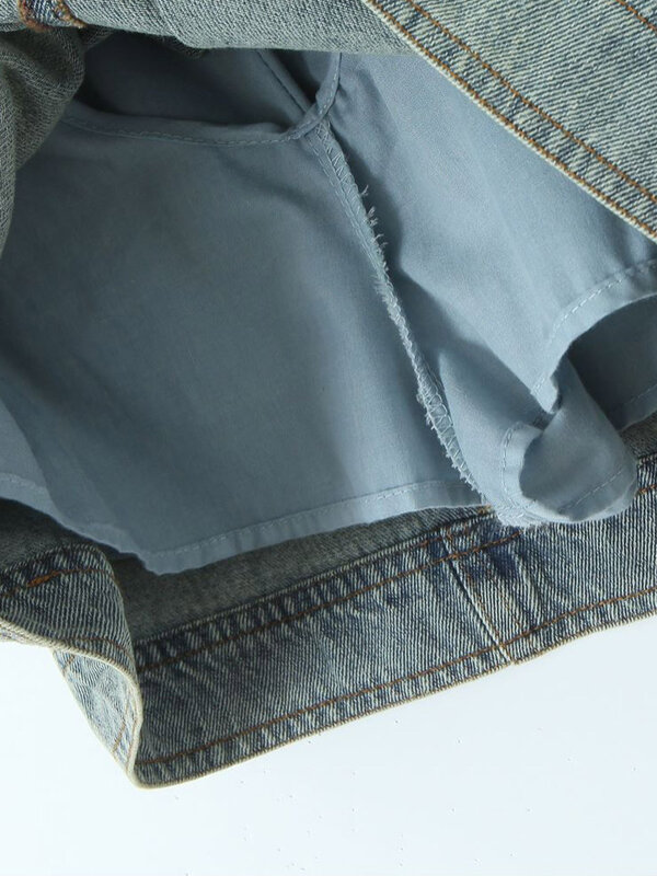 Saia jeans linha A cintura alta feminina, minissaia, shorts de segurança forrado, plus size, verão, boa qualidade, 2024