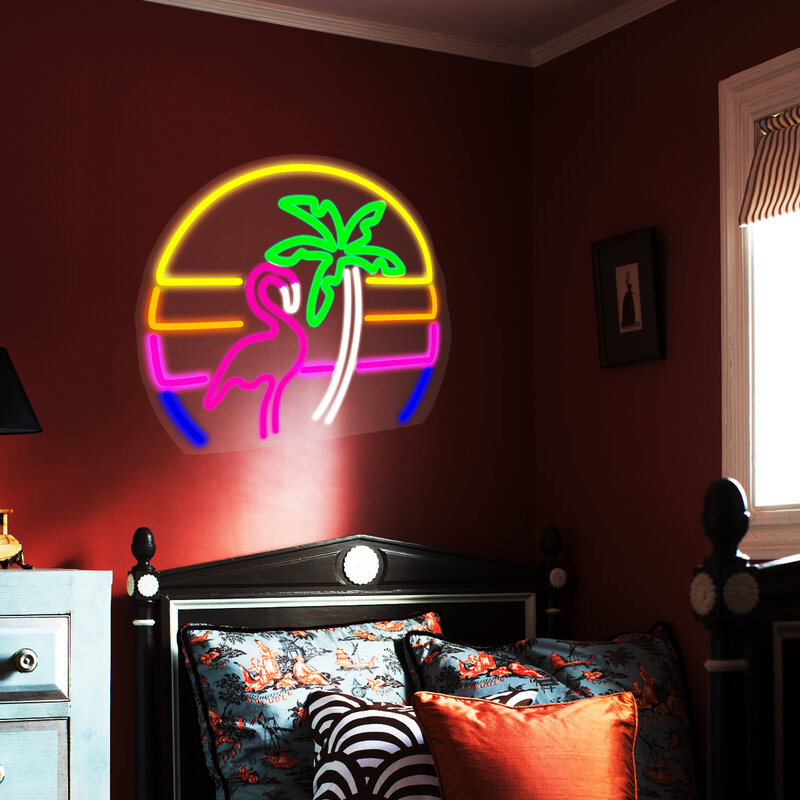 Flamenco de neón para fiesta, LED de color personalizado para KTV, restaurante, bar, hecho a medida para su propia fiesta