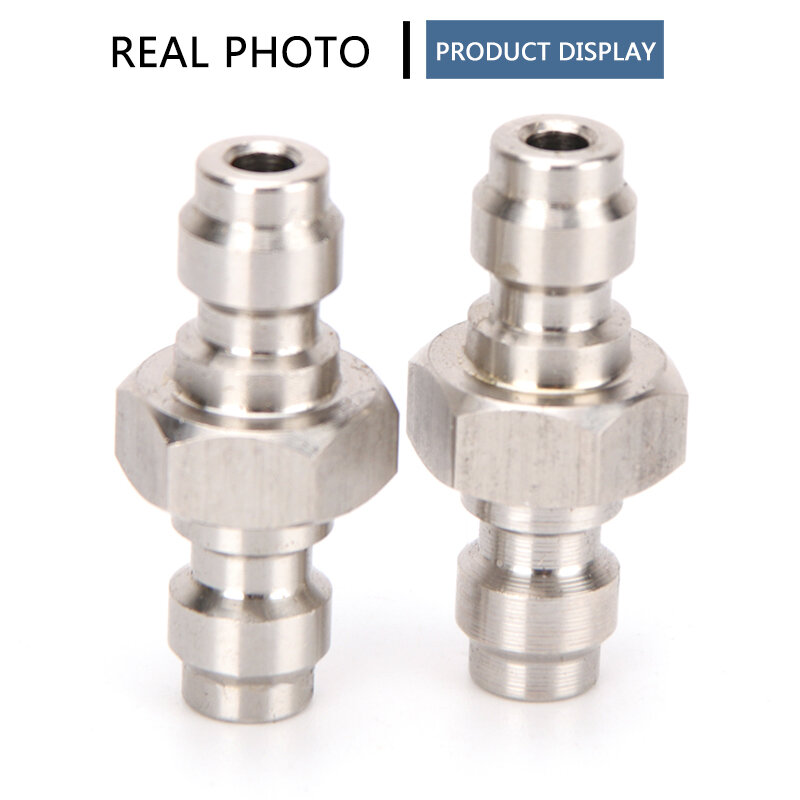 Rvs Double End Mannelijke Plug Pneumatische Man-Man Plug Snelkoppeling 8Mm Vullen Hoofd Lucht Vullen Socket 3 Stks/set