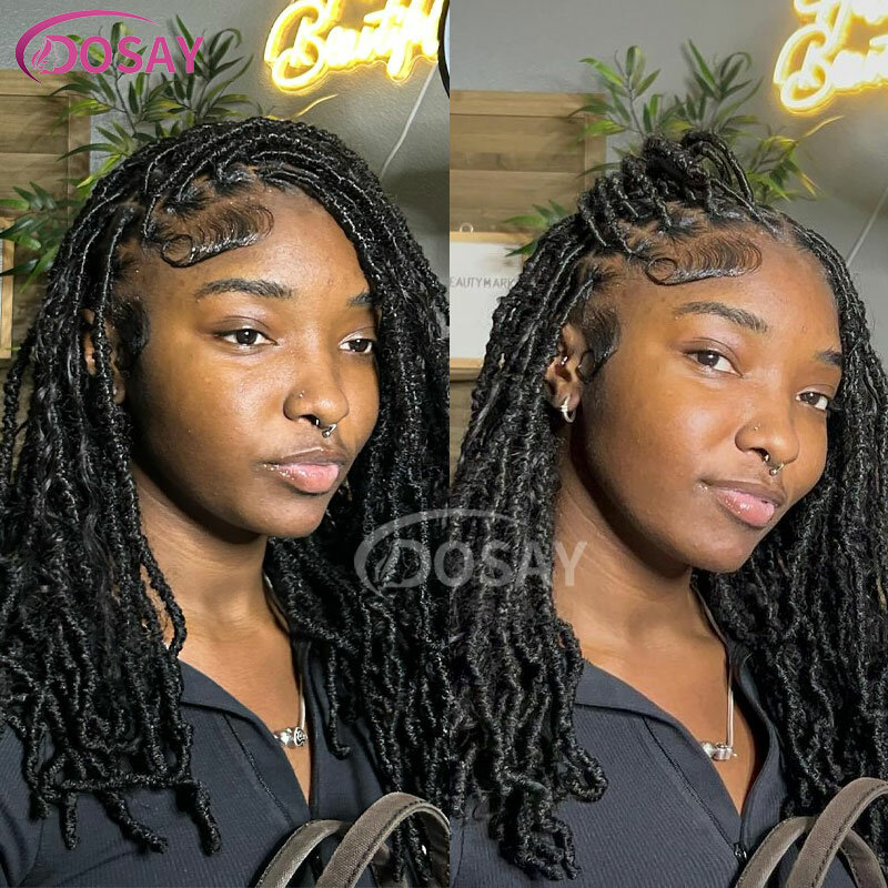 Pelucas de rastas para mujeres negras, pelucas trenzadas Bob de 16 ", peluca rizada de encaje completo, pelucas Afro trenzadas, peluca trenzada sintética