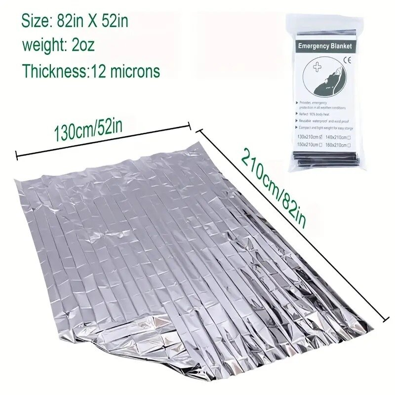2-4pcs Emergency Mylar Thermal Blanket Foil Space Blanket Designed for NASA Body Warmer Outdoor First Aid Camping Hiking Travel