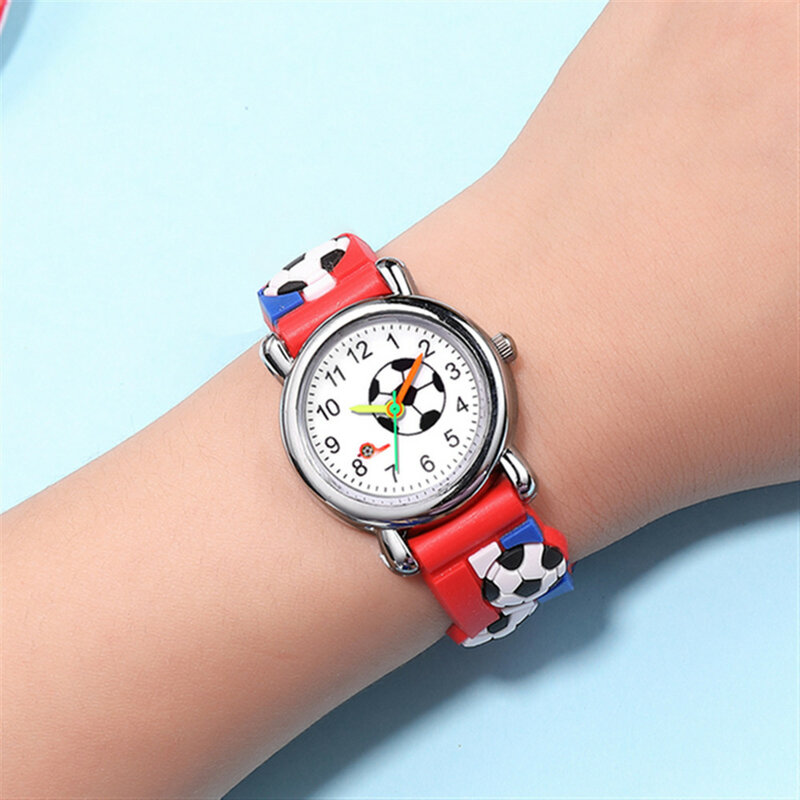 Relojes de pulsera digitales simples para niños y estudiantes, relojes deportivos con patrón de fútbol de dibujos animados, regalos para niños y niñas