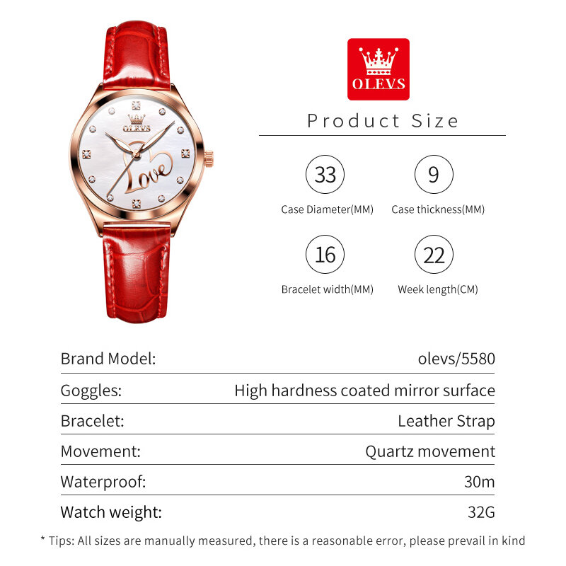 Elegant Heart Shaped Design Women Quartz Watch Luxury Rhinestone Scale 30m Water Resistance Luminous Ladies Wristwatch Gift Set