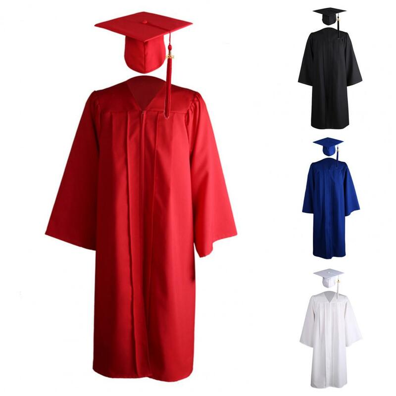 Academic Gown Set Graduation Gown Tassel Unisex Commencement Mortarboard Set For Adult