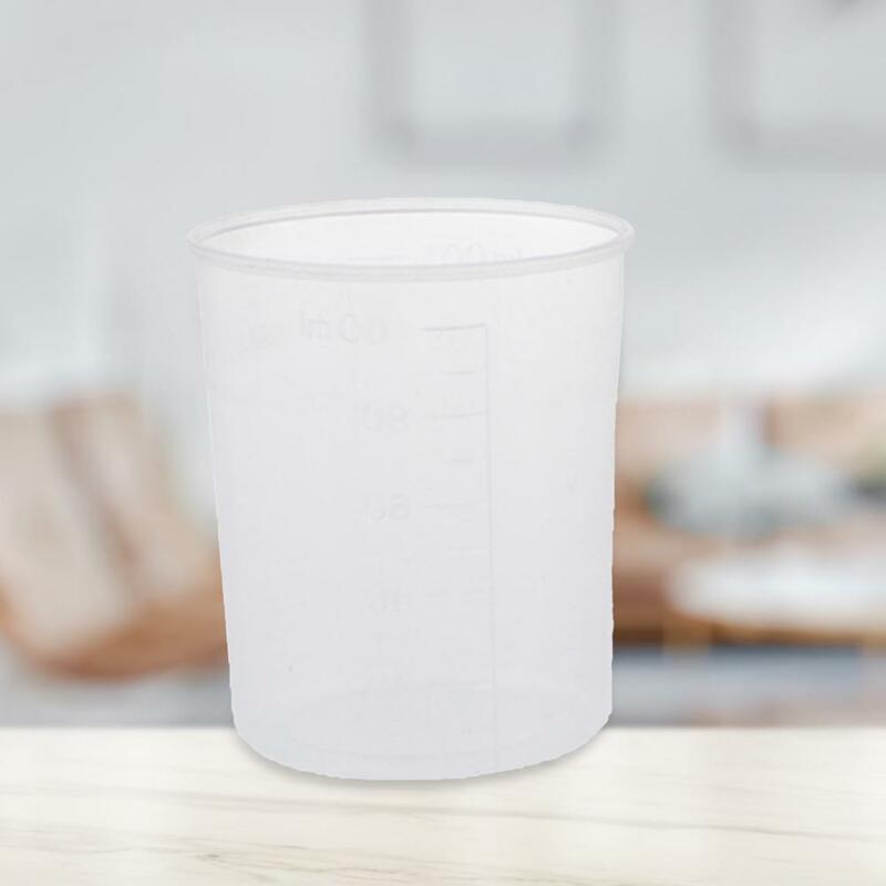 ถ้วยตวง100มล. ถ้วยพลาสติกแบบนำกลับมาใช้ใหม่ได้ถ้วยวัดระดับห้องปฏิบัติการถ้วยแก้วบีกเกอร์แก้วบีกเกอร์แก้วตวงปริมาตร