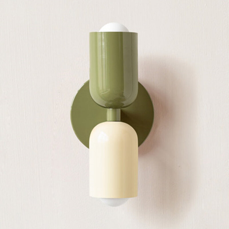 Простой кремовый двойной светильник в скандинавском стиле, современный индивидуальный креативный декоративный настенный светильник для гостиничного номера