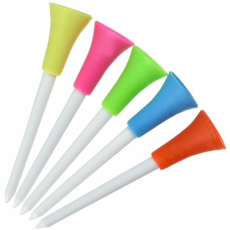 Durable 83mm Multi-colored Plastic Golf Tees Golf Accessories Rubber Cushion Outdoor Sports
